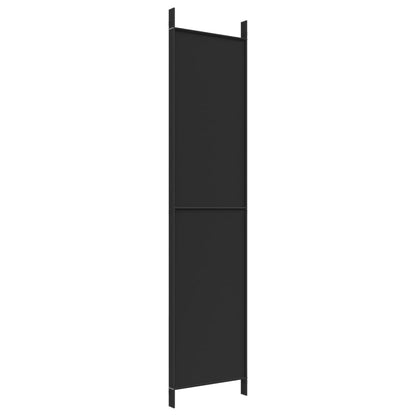 4-tlg. Paravent Schwarz 200x220 cm Stoff
