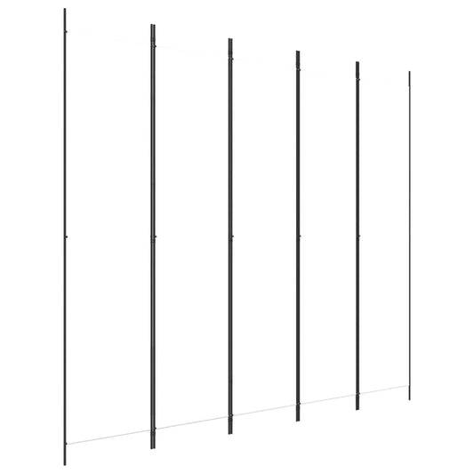 5-delt sæt Paravent Hvid 250x220 cm Stof