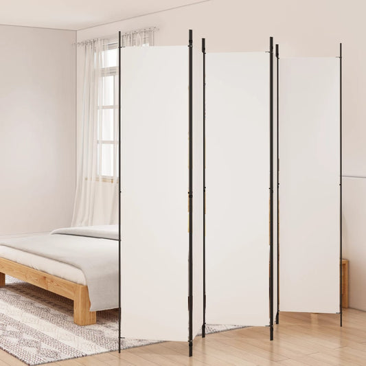 5-delt sæt Paravent Hvid 250x220 cm Stof