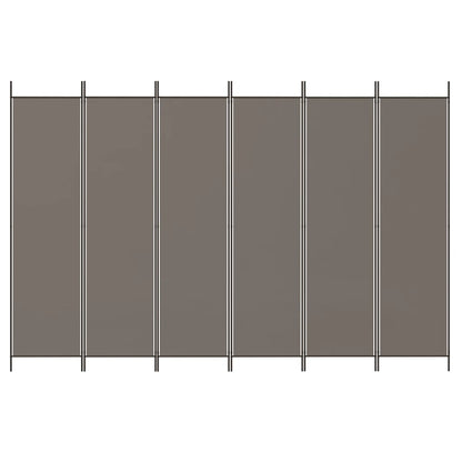 6-tlg. Paravent Anthrazit 300x220 cm Stoff