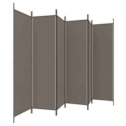 6-tlg. Paravent Anthrazit 300x220 cm Stoff