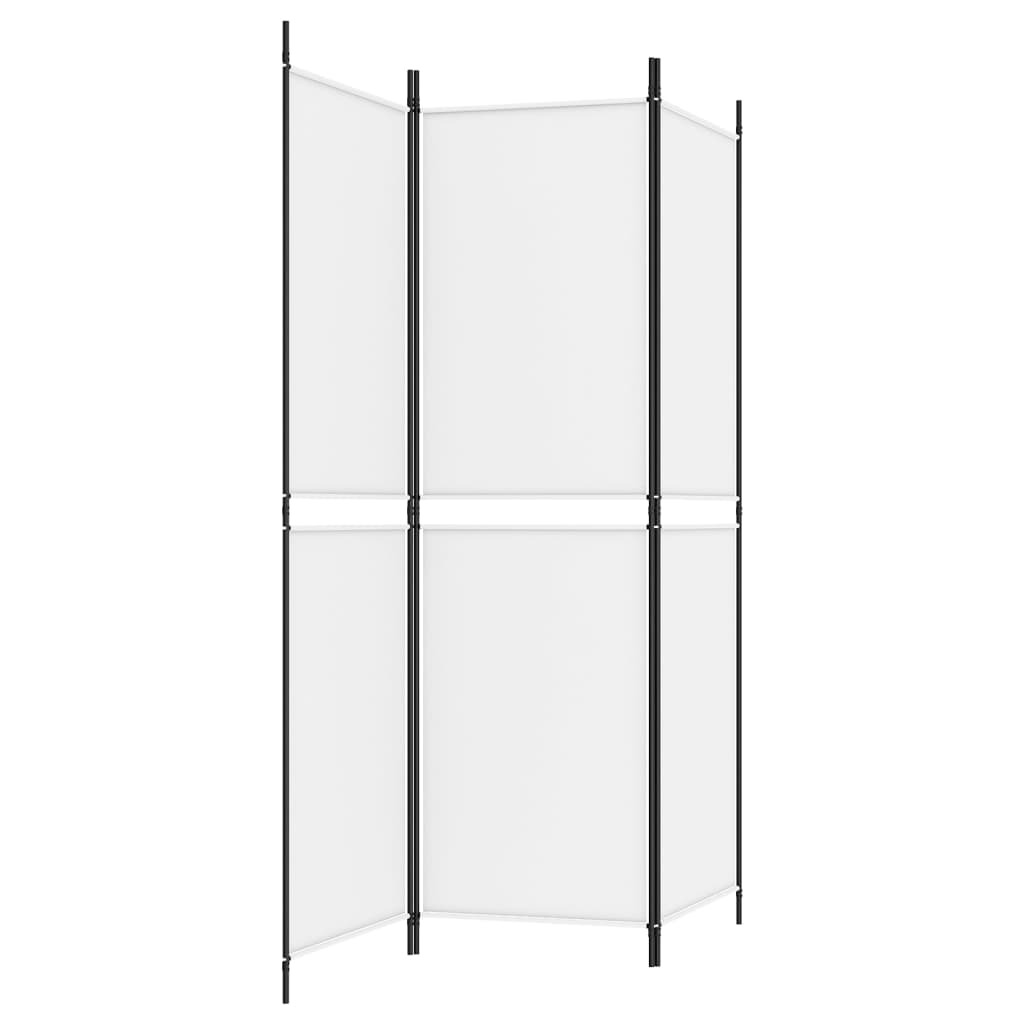 3-tlg. Paravent Weiß 150x180 cm Stoff