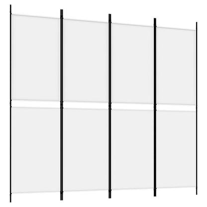 4-tlg. Paravent Weiß 200x180 cm Stoff