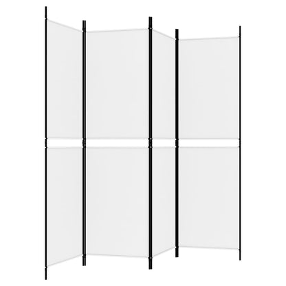 4-tlg. Paravent Weiß 200x180 cm Stoff