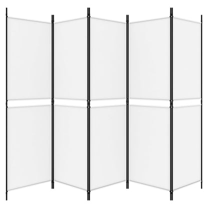 5-tlg. Paravent Weiß 250x180 cm Stoff