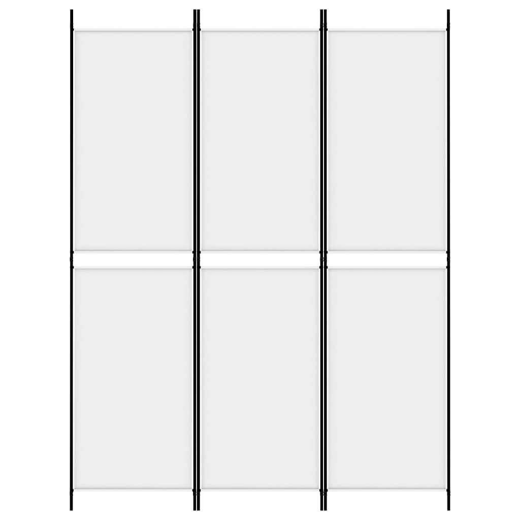 3-delt Paravent Hvid 150x200 cm Stof