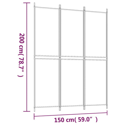 3-delt Paravent Hvid 150x200 cm Stof