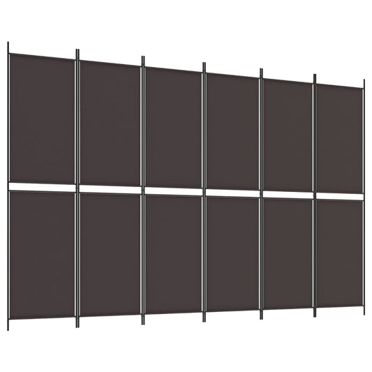 6-delt sæt Skærm Brun 300x200 cm Stof