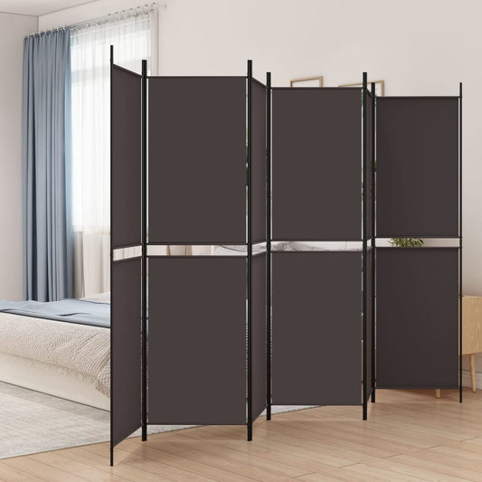 6-delt sæt Skærm Brun 300x200 cm Stof