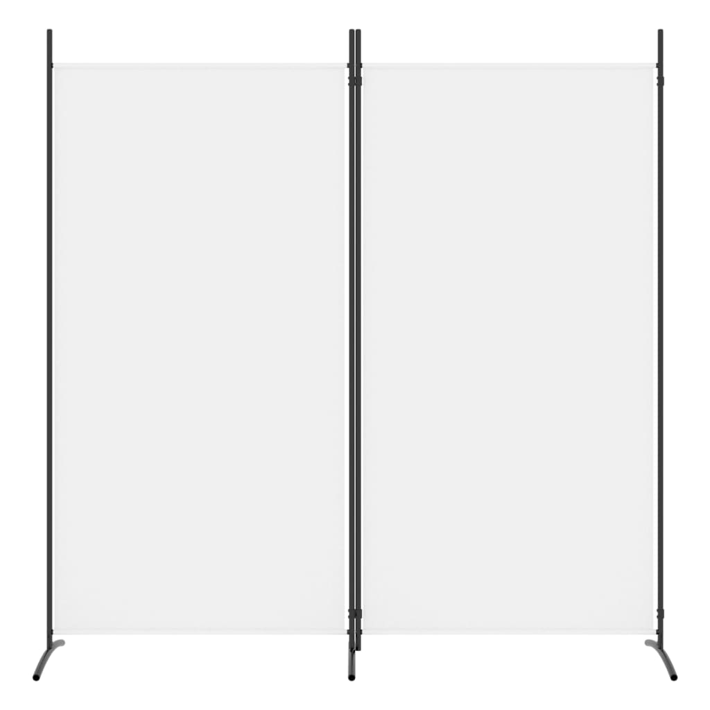 2-tlg. Paravent Weiß 175x180 cm Stoff