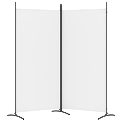 2-tlg. Paravent Weiß 175x180 cm Stoff