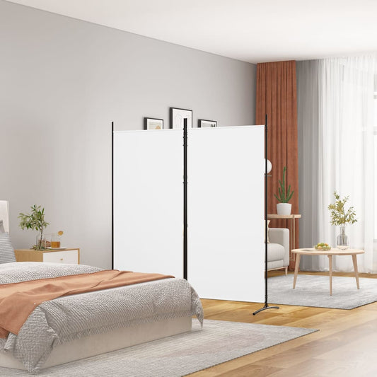 2-delt Paravent Hvid 175x180 cm Stof