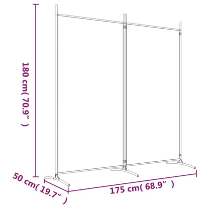 2-delt Skærm Brun 175x180 cm Stof
