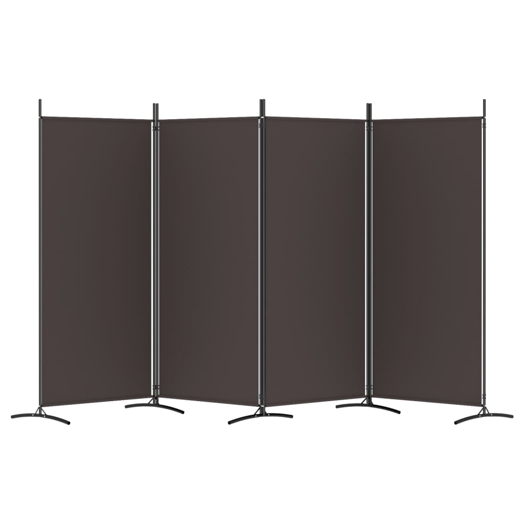 4-tlg. Paravent Braun 346x180 cm Stoff