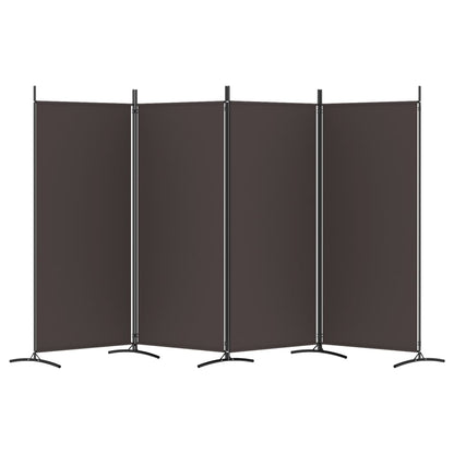 4-tlg. Paravent Braun 346x180 cm Stoff