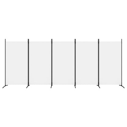 5-delt sæt Paravent Hvid 433x180 cm Stof