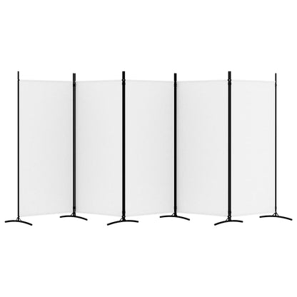 5-delt sæt Paravent Hvid 433x180 cm Stof