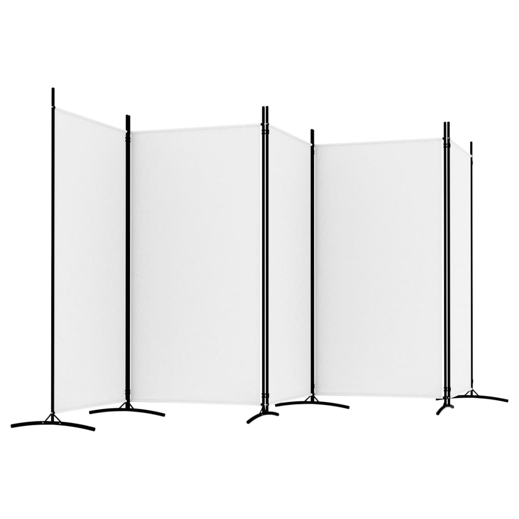 5-delt sæt Paravent Hvid 433x180 cm Stof