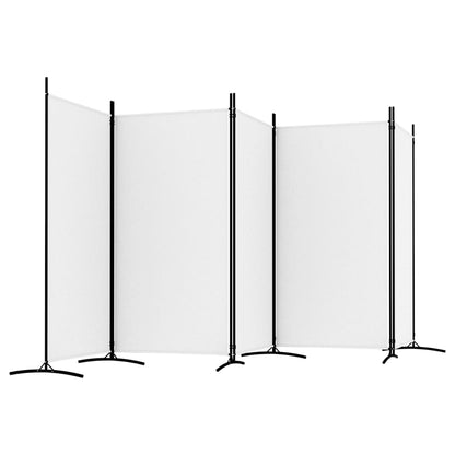 5-delt sæt Paravent Hvid 433x180 cm Stof