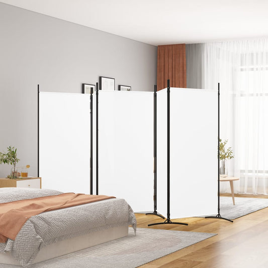 5-delt sæt Paravent Hvid 433x180 cm Stof
