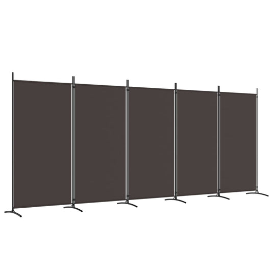 5-delt sæt Skærm Brun 433x180 cm Stof