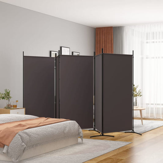 5-delt sæt Skærm Brun 433x180 cm Stof