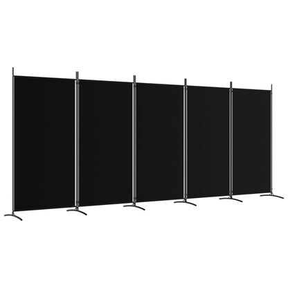 5-delt sæt Skærm Sort 433x180 cm Stof