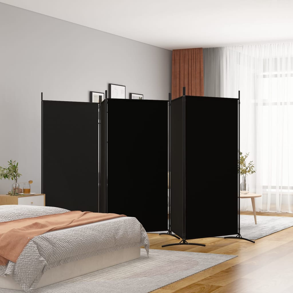 5-delt sæt Skærm Sort 433x180 cm Stof
