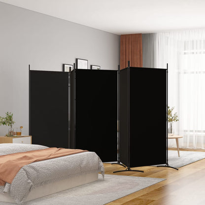 5-delt sæt Skærm Sort 433x180 cm Stof