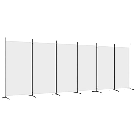6-delt sæt Paravent Hvid 520x180 cm Stof