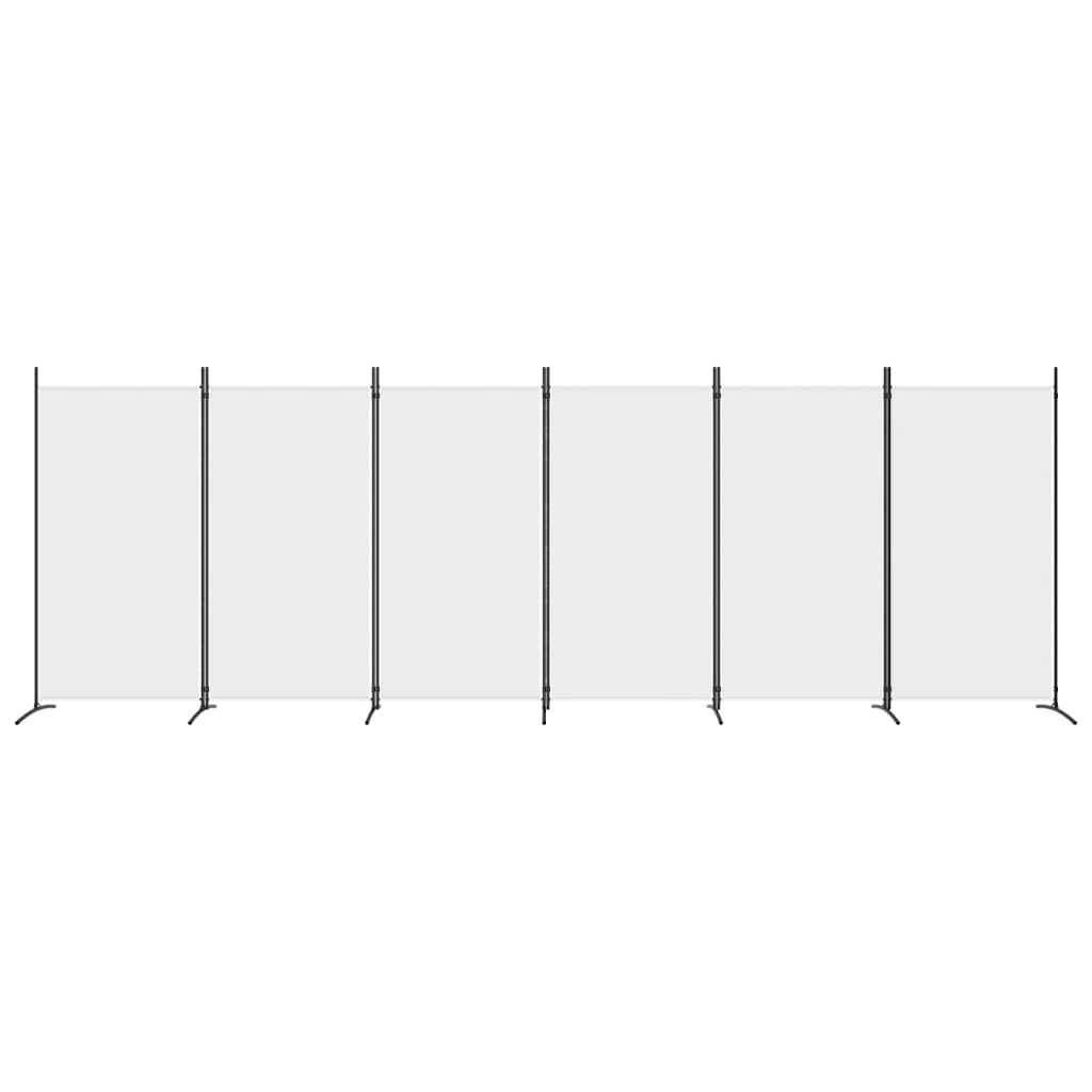 6-delt sæt Paravent Hvid 520x180 cm Stof