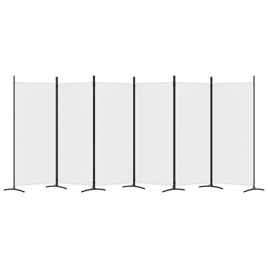 6-delt sæt Paravent Hvid 520x180 cm Stof