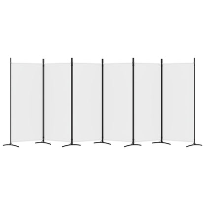 6-delt sæt Paravent Hvid 520x180 cm Stof