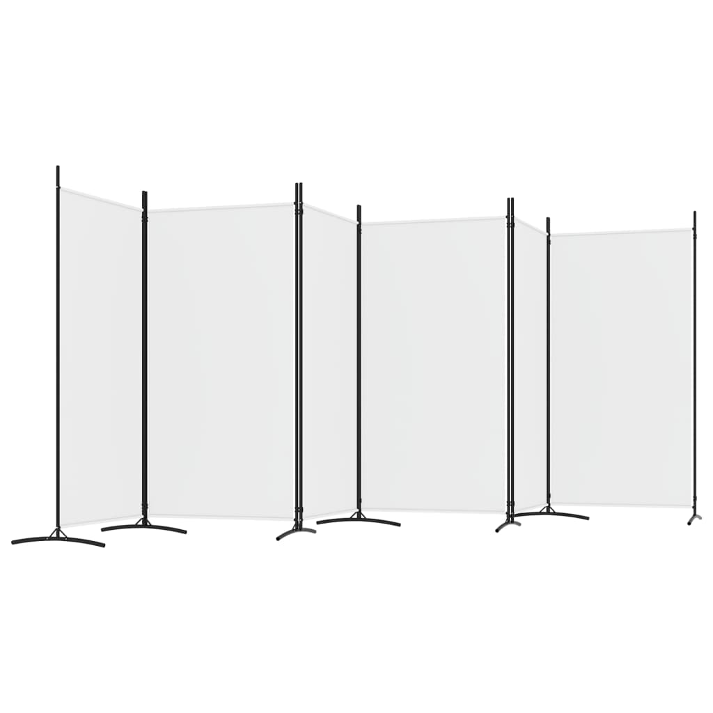 6-delt sæt Paravent Hvid 520x180 cm Stof