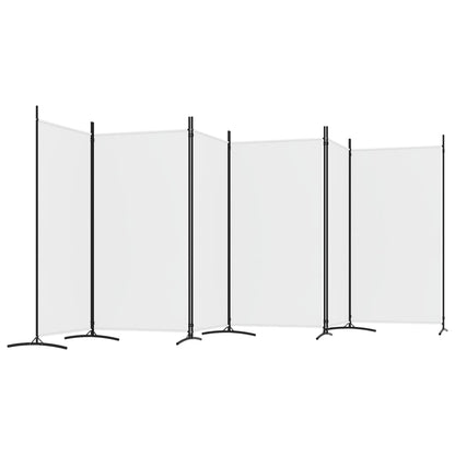 6-delt sæt Paravent Hvid 520x180 cm Stof