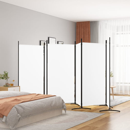 6-delt sæt Paravent Hvid 520x180 cm Stof