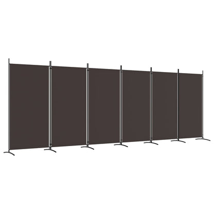 6-tlg. Paravent Braun 520x180 cm Stoff