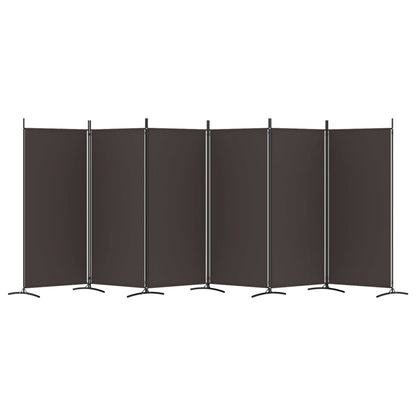 6-tlg. Paravent Braun 520x180 cm Stoff