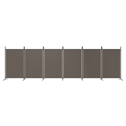 6-tlg. Paravent Anthrazit 520x180 cm Stoff