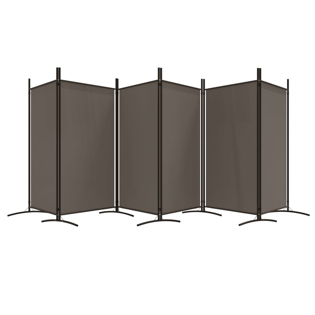 6-tlg. Paravent Anthrazit 520x180 cm Stoff