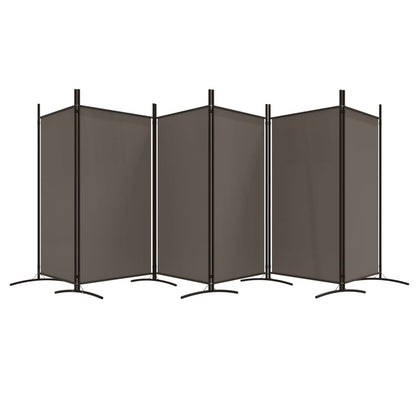 6-tlg. Paravent Anthrazit 520x180 cm Stoff