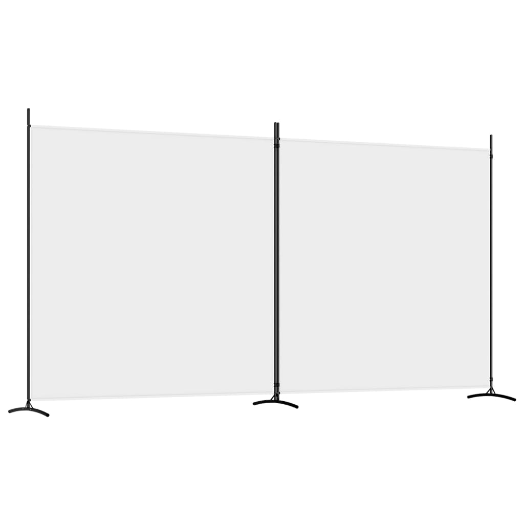 2-delt Paravent Hvid 348x180 cm Stof
