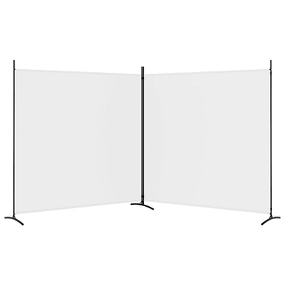 2-delt Paravent Hvid 348x180 cm Stof