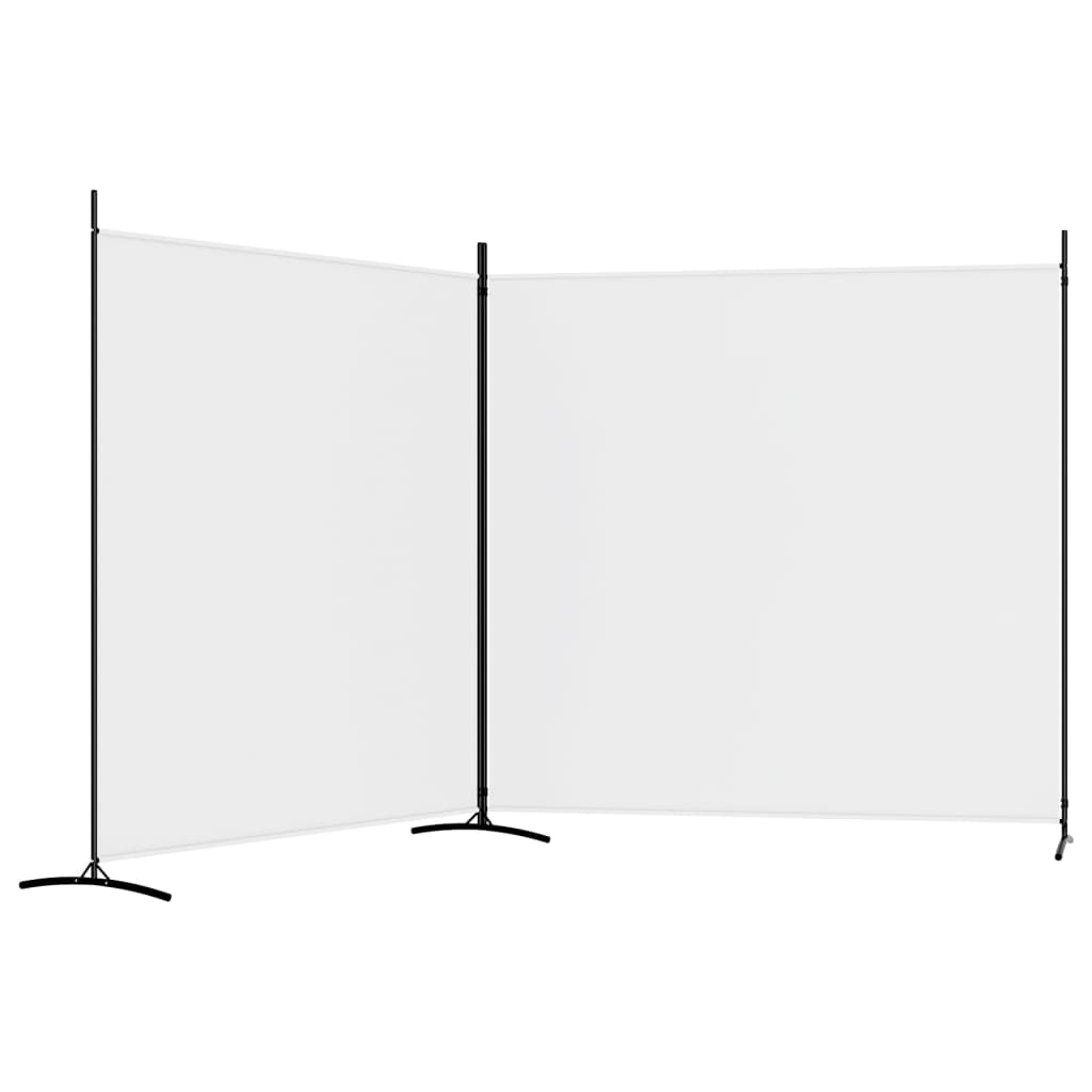 2-delt Paravent Hvid 348x180 cm Stof