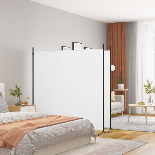 2-delt Paravent Hvid 348x180 cm Stof