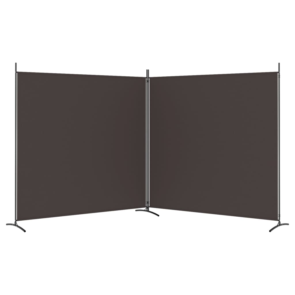 2-tlg. Paravent Braun 348x180 cm Stoff