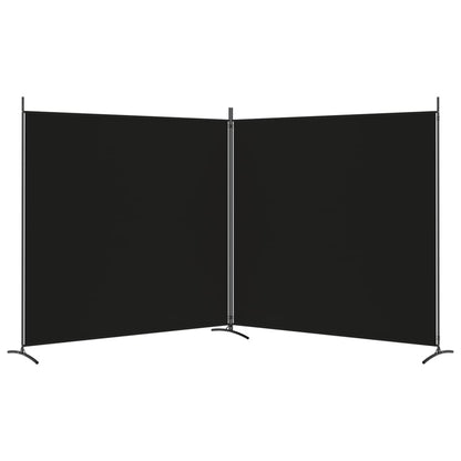 2-tlg. Paravent Schwarz 348x180 cm Stoff