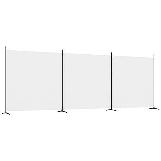 3-delt Paravent Hvid 525x180 cm Stof