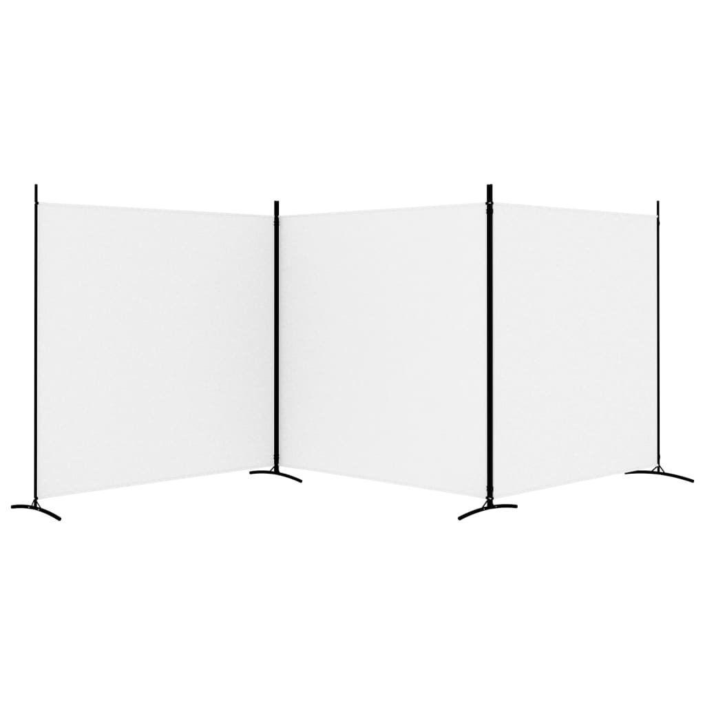3-tlg. Paravent Weiß 525x180 cm Stoff