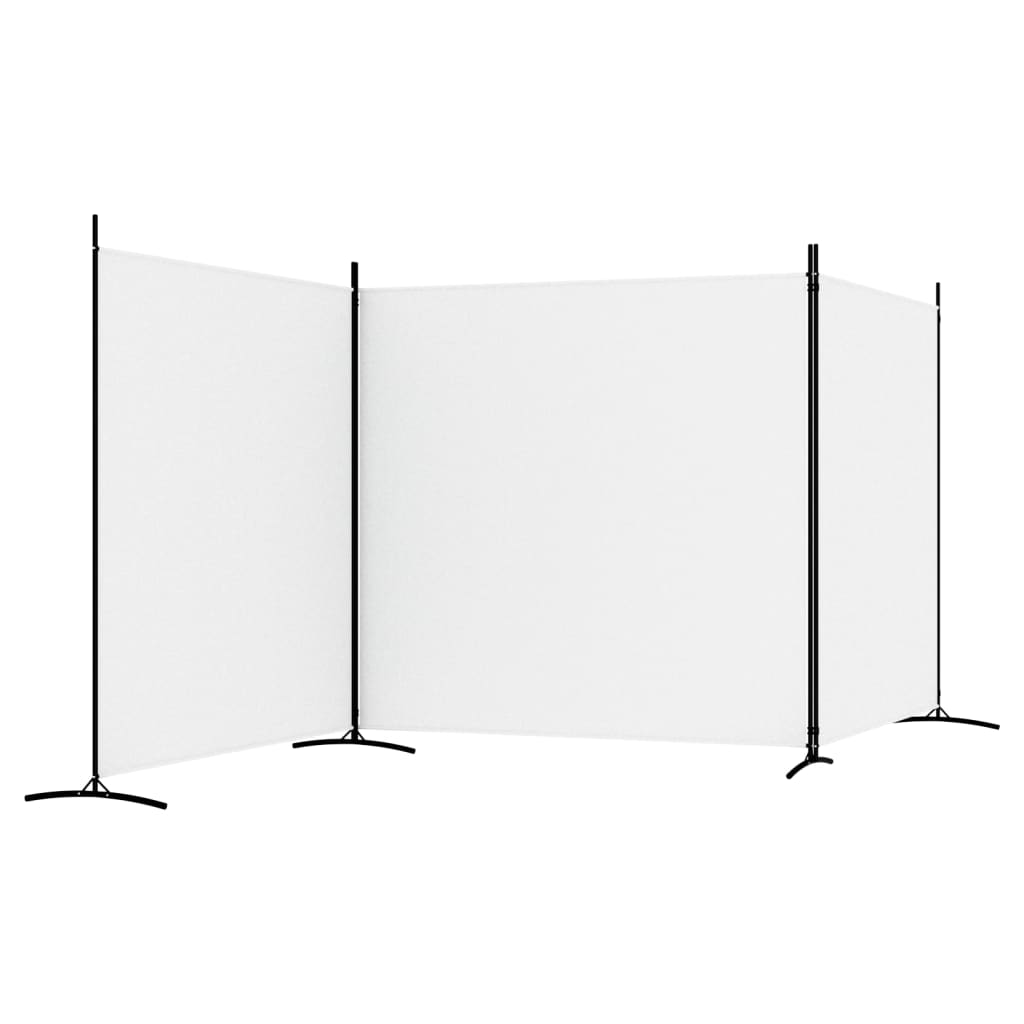 3-tlg. Paravent Weiß 525x180 cm Stoff